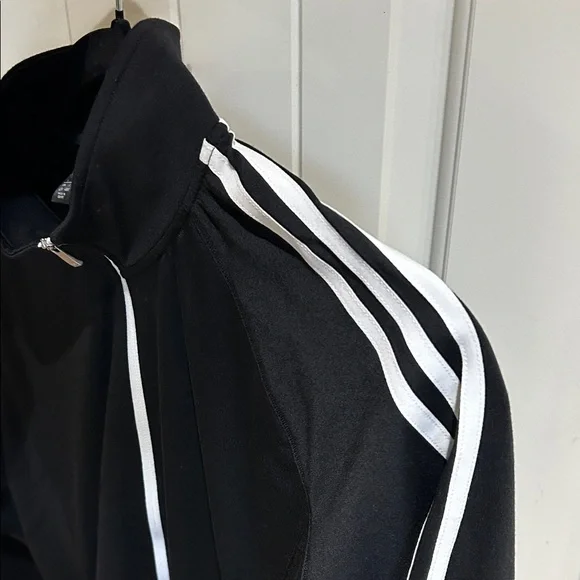 Adidas Black and White Track Jacket with Signature Stripes - Picture 4 of 7